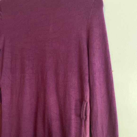 INC Waterfall Faux Suede front and Ribbed Back Open Cardigan - Picture 5 of 7